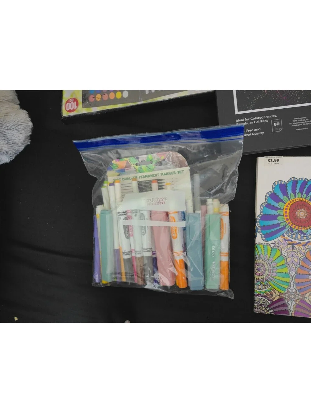 Adult Coloring Book & Art Supply Lot Mandalas Markers Crayons Pencils Bundle